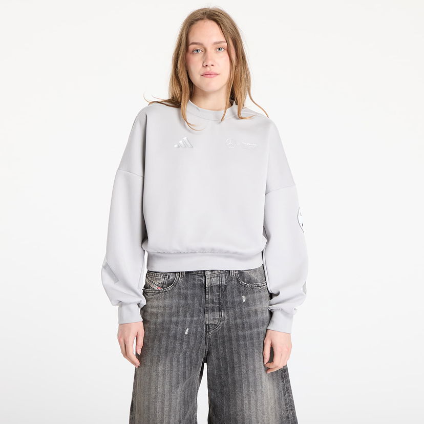 Sweatshirt adidas Performance Mercedes Cropped Sweatshirt Grå | JW3480