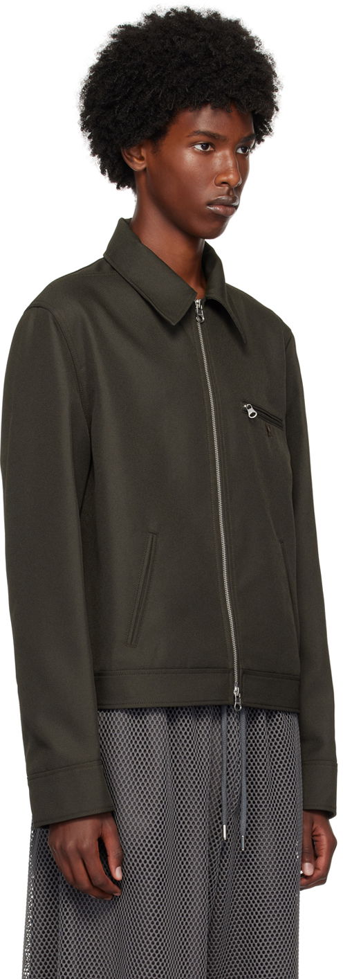 Bomberjakke Courrèges Signature Retro Zip-Up Jacket Grøn | 324CBL204PL0056, 1