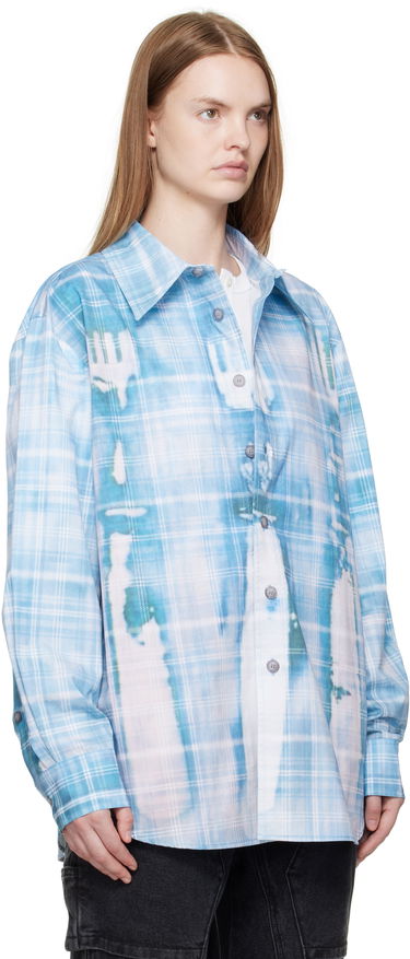 Skjorte Andersson Bell Andersson Bell Trompe L'oeil Printed Check Shirt Blå | atb1340m, 4