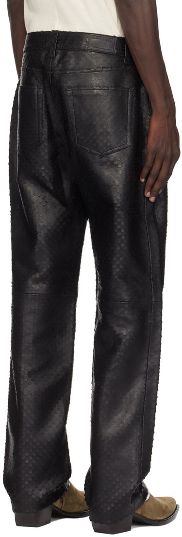 Jeans Helmut Lang Helmut Lang Hole-Punched Worker Leather Pants Sort | O06HM210, 2