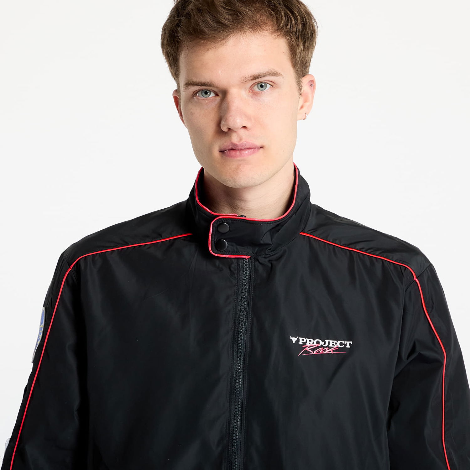Bomberjakke Under Armour Project Rock Warmup Jacket Sort | 1389931-001, 1