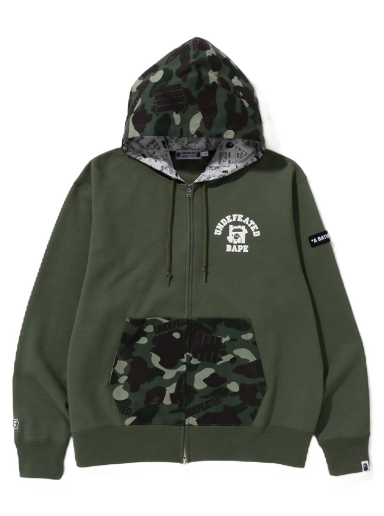 Sweatshirt BAPE Undefeated x Color Camo Relaxed Zip Hoodie Grøn | 1I73-115-908
