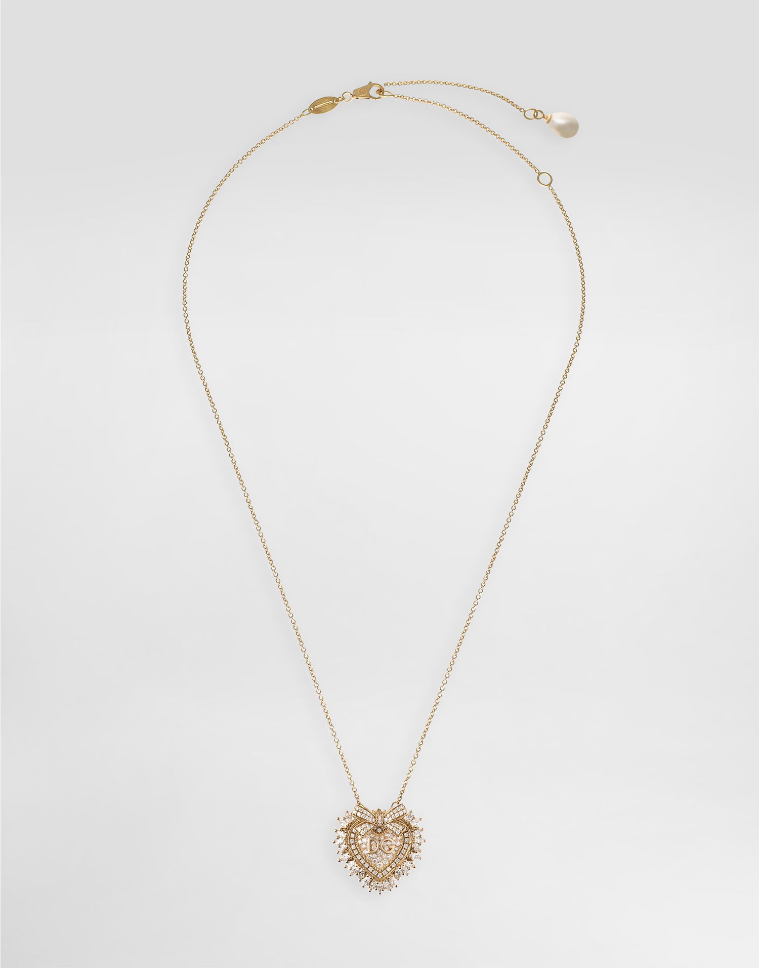 Halskæde Dolce & Gabbana Dolce & Gabbana Devotion 18 Carat Yellow Gold Diamond Heart Pendant Necklace Metalisk | WNND1KWYEDWZOO00, 0