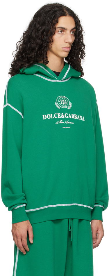 Sweatshirt Dolce & Gabbana Designer Logo Hoodie Grøn | G9BDXZG7NON, 1