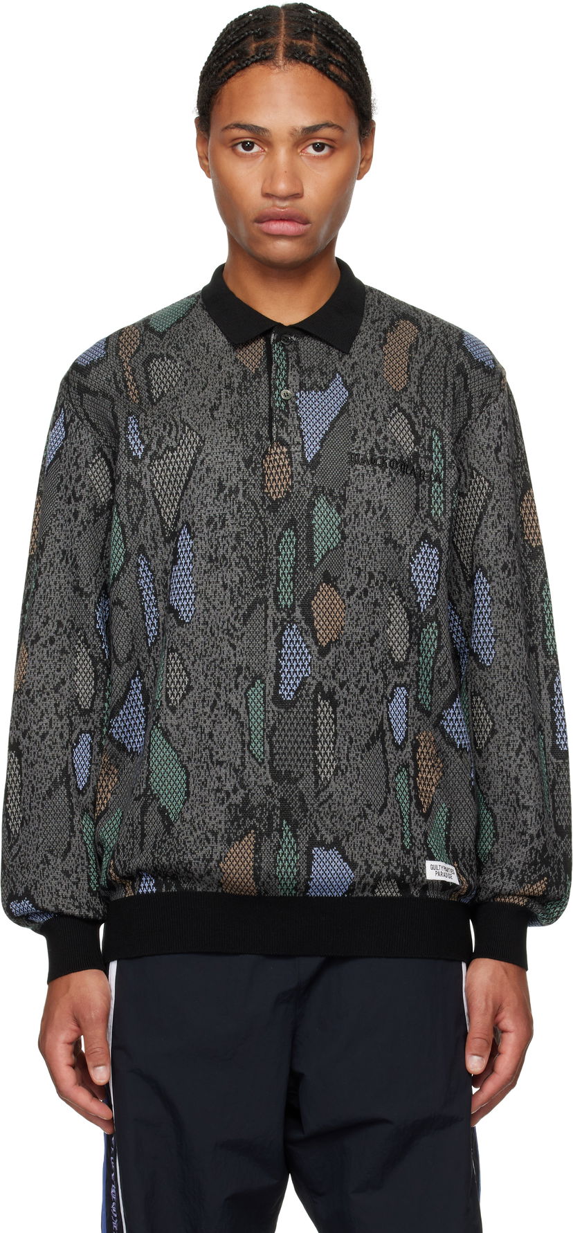 Polo skjorte WACKO MARIA Knit Polo Grå | 24FW-WMK-KN14