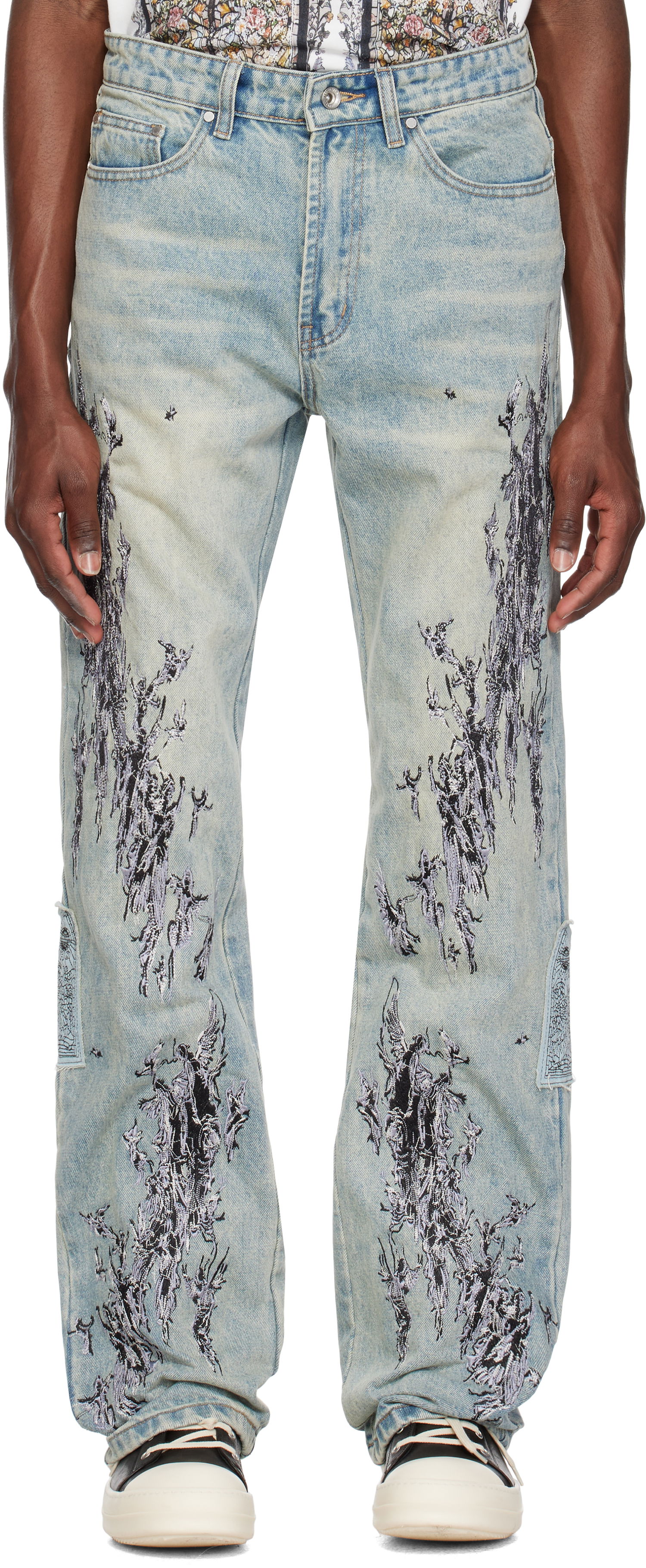 Jeans Who Decides War Who Decides War Scratched Denim Jeans Blå | 1120990009SS25, 0