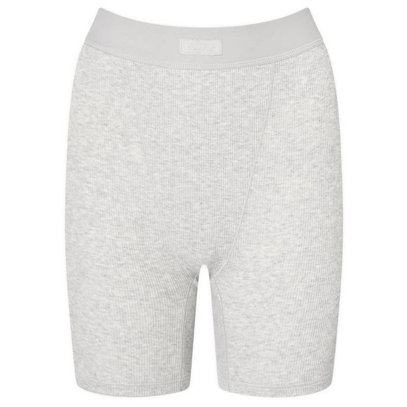 Shorts SKIMS Ribbed Cotton Boxer Shorts Grå | PN-HWS-0042-LHG