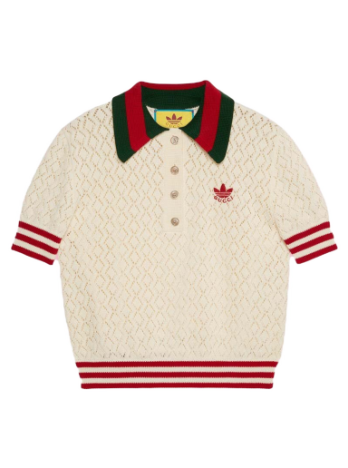 Polo skjorte Gucci adidas x Cotton Polo Tee Hvid | 693832 XKCDM 9133