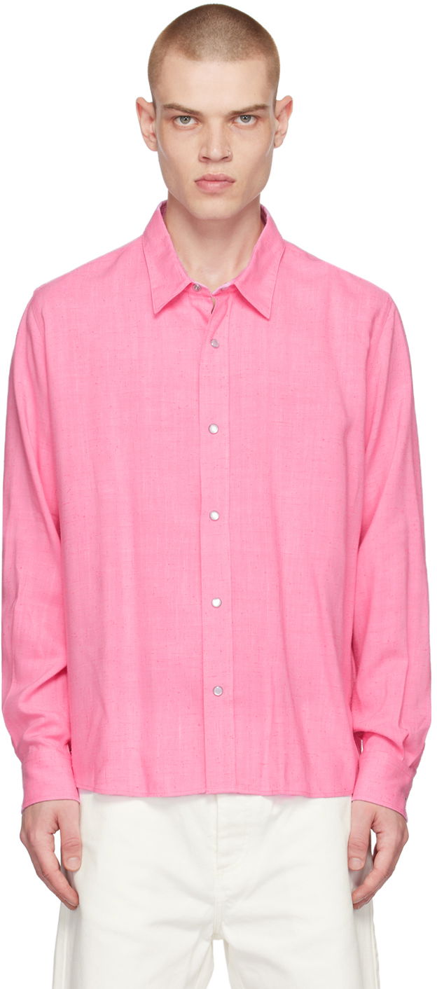 Skjorte AMI Press-Stud Shirt Lyserød | HSH117.VI0003, 0