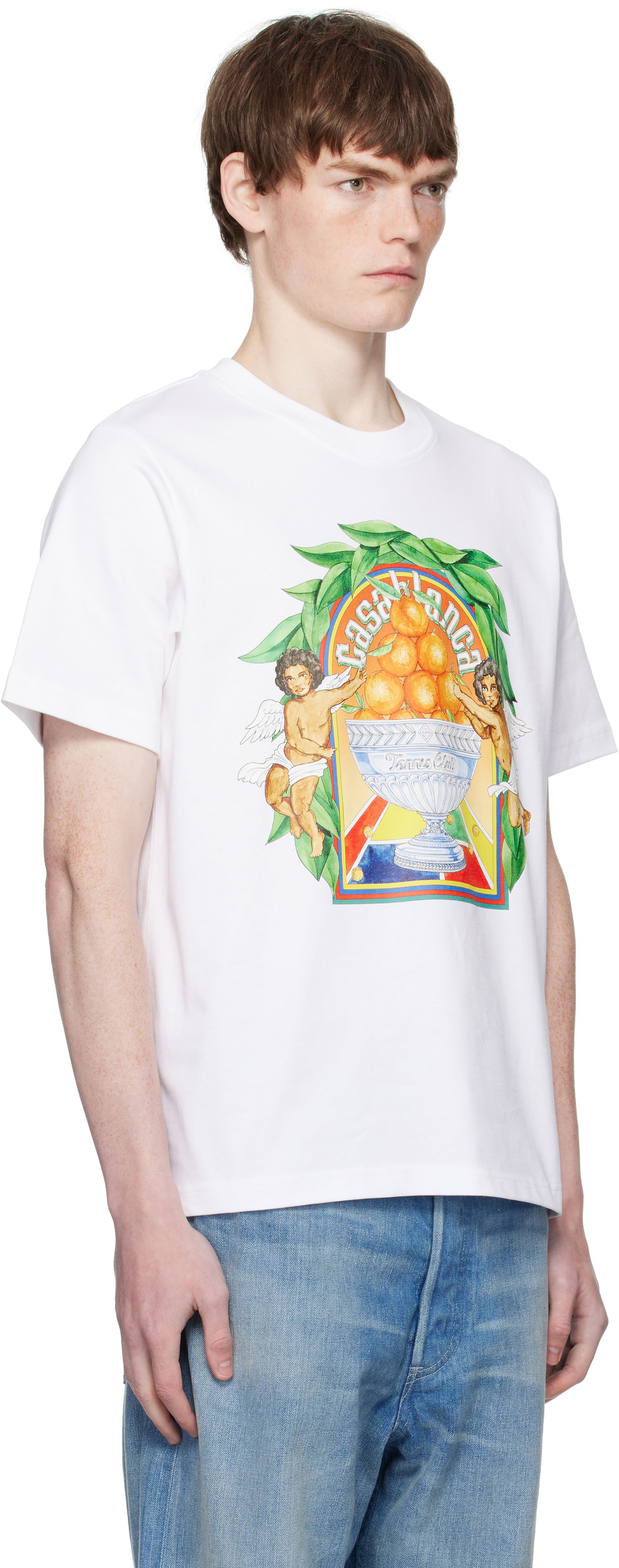T-shirt Casablanca Casablanca Triomphe D'Orange Graphic Tee Hvid | MPF25-JTS-001-23-EX-FLANNELS, 1