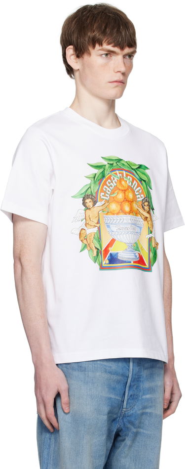 T-shirt Casablanca Casablanca Triomphe D'Orange Graphic Tee Hvid | MPF25-JTS-001-23-EX-FLANNELS, 1