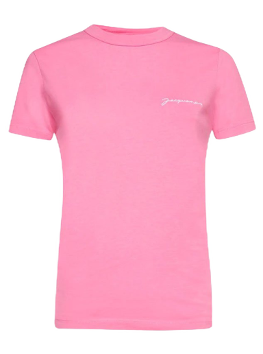 T-shirt Jacquemus Ladies Embroidered Logo Lyserød | 211JS003-2160