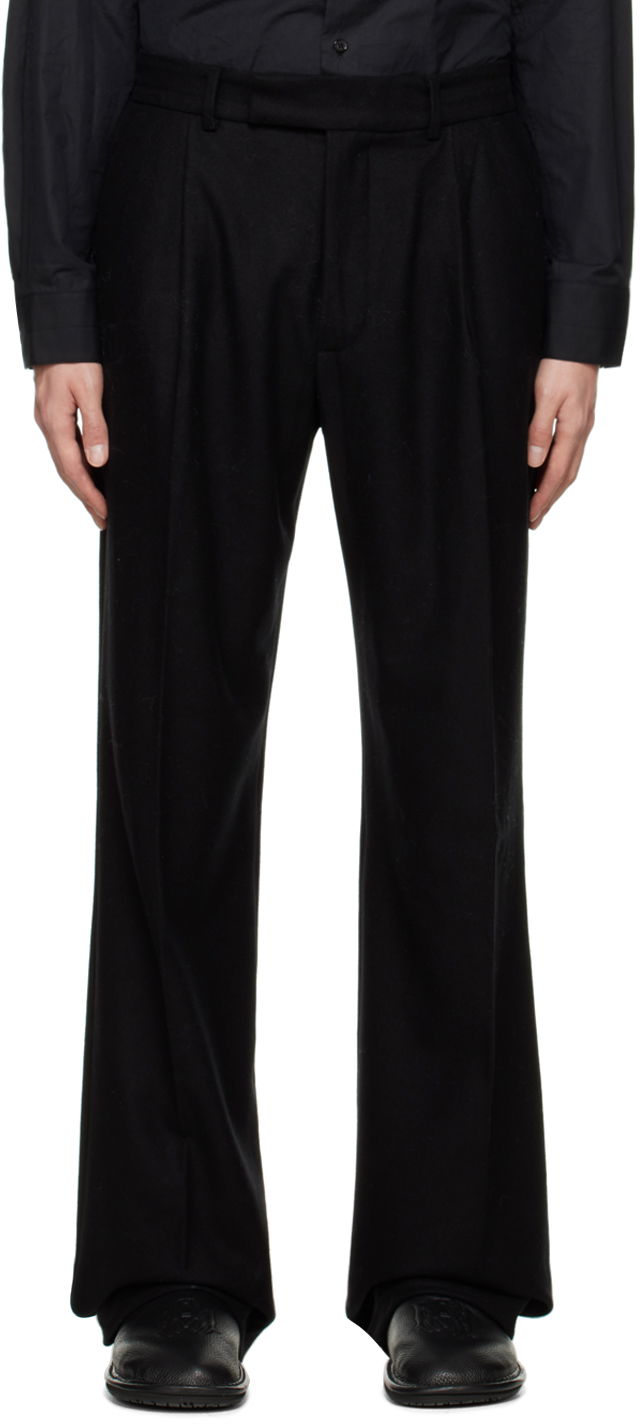 Bukser AMIRI AMIRI Double Pleated Flare Trousers Sort | AW22MAW019