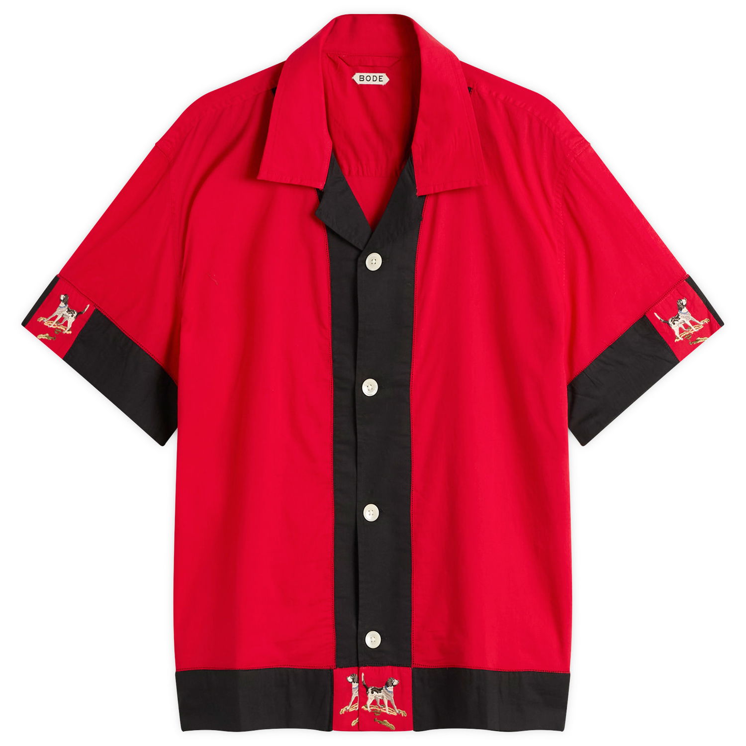 Skjorte Bode Pointer Embroidered Dog Short Sleeve Shirt Flerfarvet | MRF25SH038, 1
