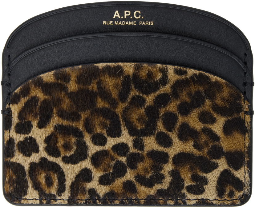 Tegnebog A.P.C. A.P.C. Demi-Lune Leopard Card Holder Flerfarvet | PXCAW-F63270