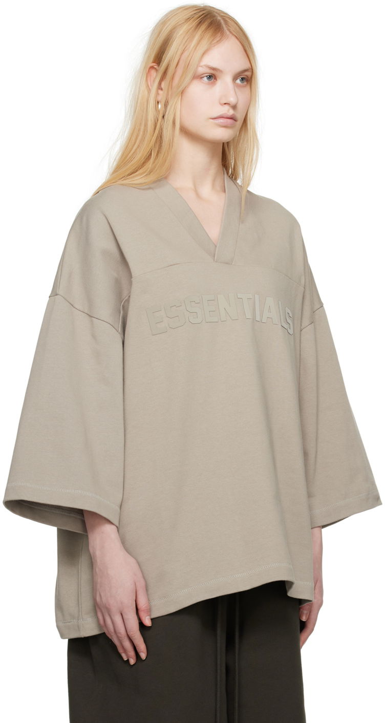 T-shirt Fear of God Essentials Heavy Jersey Football T-Shirt Beige | 125SP244105F, 1