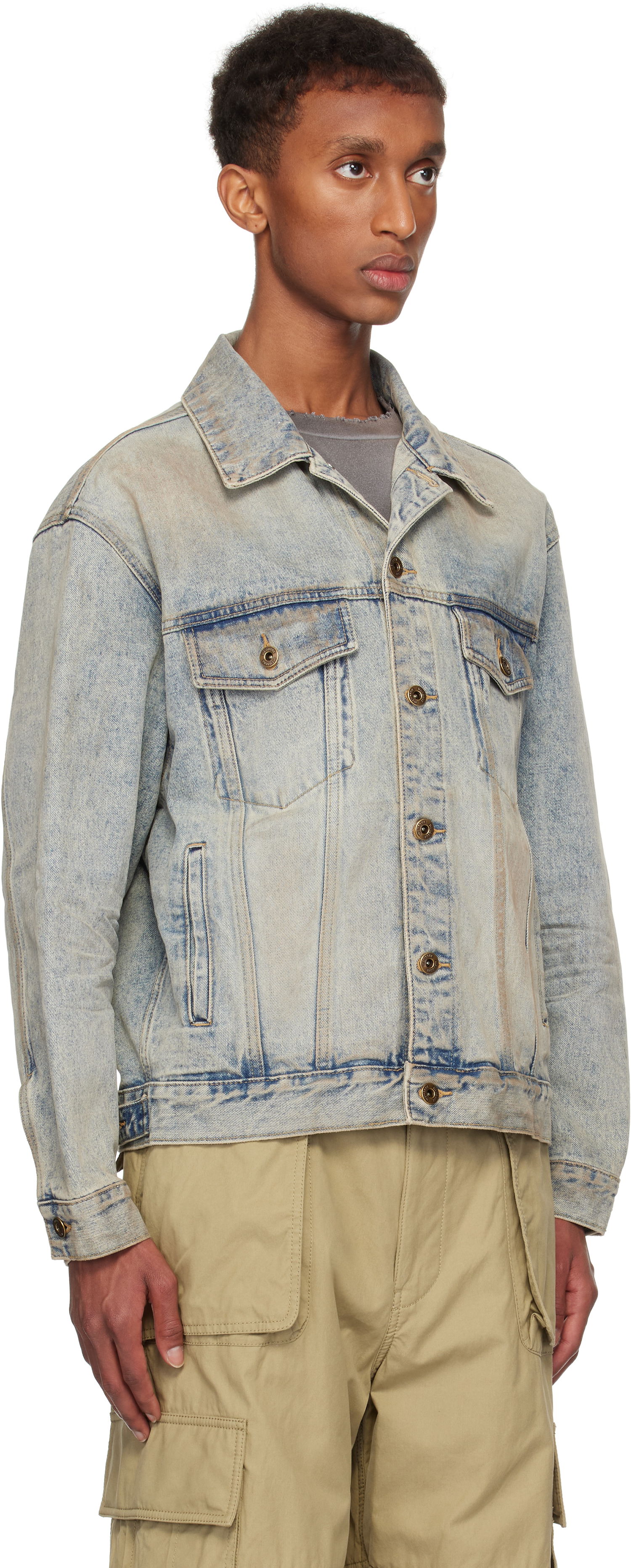 Jakke We11done We11done Washed Denim Jacket Blå | WD-DJ3-24-315-U-SK, 1