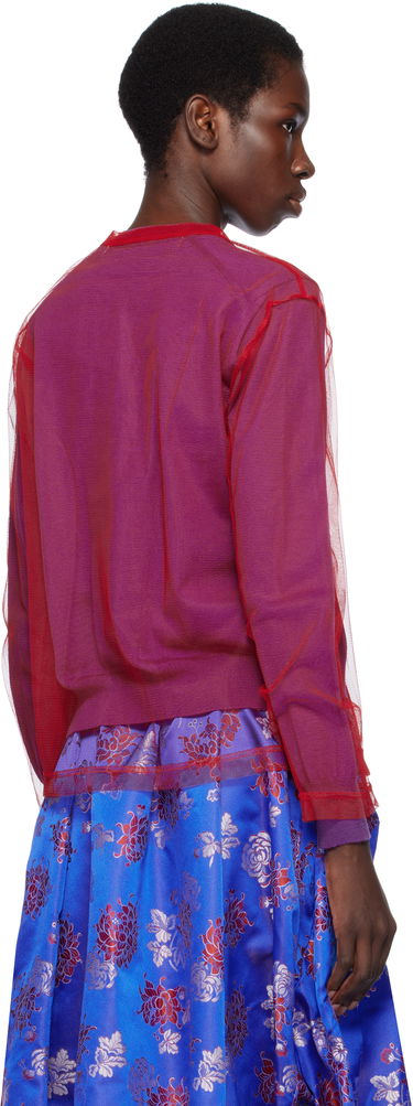 Sweater Comme des Garçons Comme des Garçons Worsted Wool and Nylon Tulle Cardigan Rød | GO-B020-051-3, 2