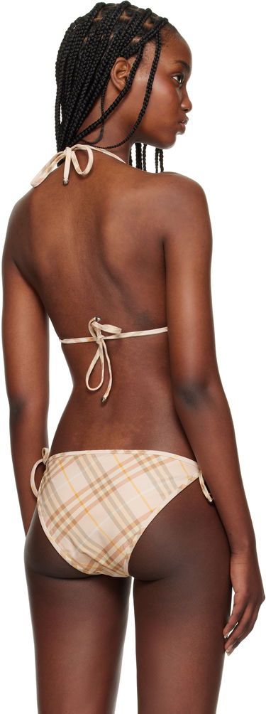 Badetøj Burberry Burberry Check Triangle Bikini Top Beige | 8108593, 2