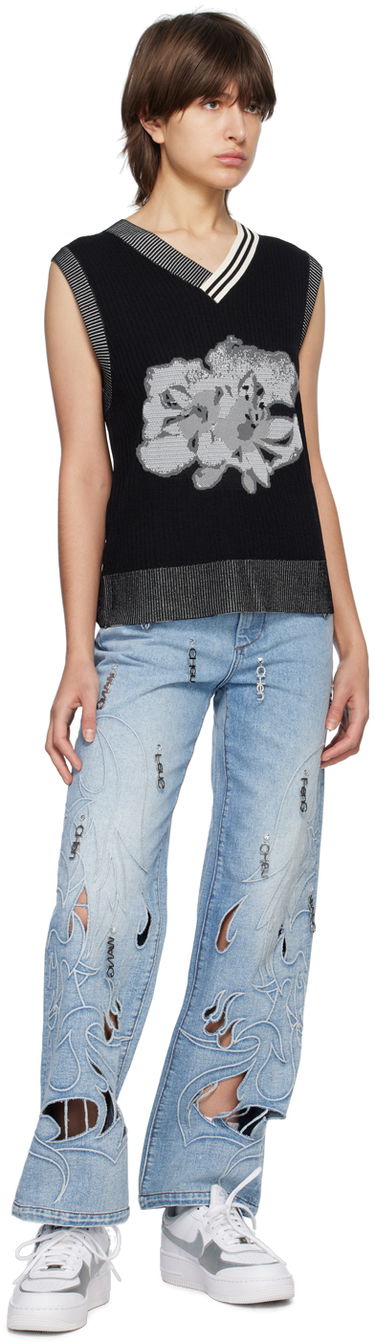 Sweater Feng Chen Wang Feng Chen Wang Floral Sleeveless Vest Sort | FUS15KT07, 3