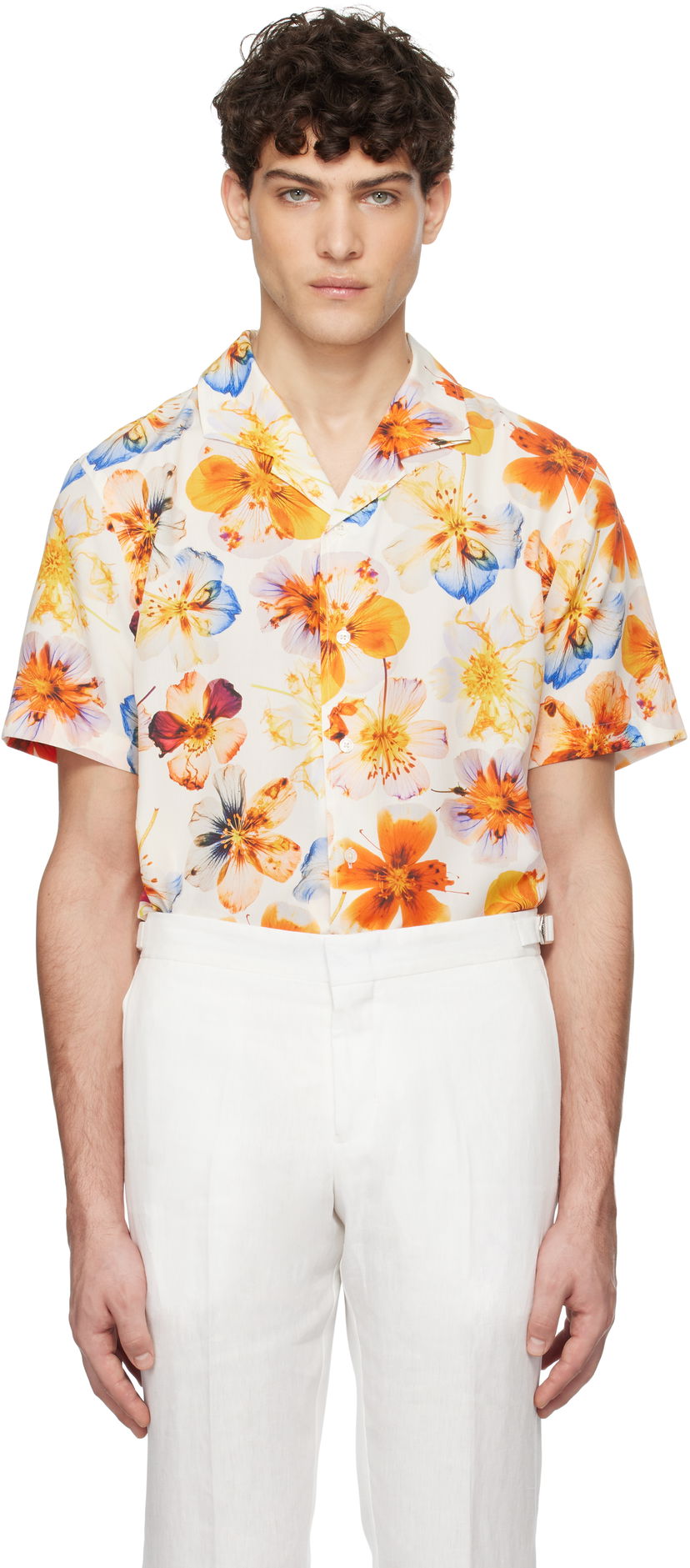 Skjorte Orlebar Brown Orlebar Brown Hibbert Floral Print Shirt Flerfarvet | 280065