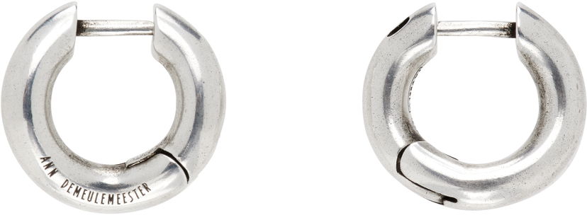 Øreringe Ann Demeulemeester Ann Demeulemeester Mariela Anatomic Silver Loop Earrings Metalisk | 2520-W-JE07-JW020-070