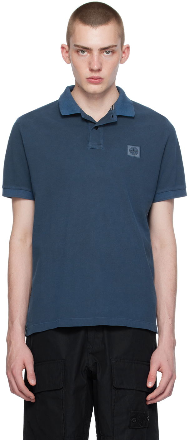 Polo skjorte Stone Island Patch Polo Tee Mørkeblå | 80152SC67