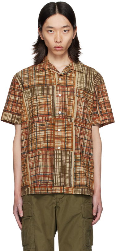 Skjorte BEAMS BEAMS PLUS Block Print Short Sleeve Shirt Brun | 3801-0108-139, 0