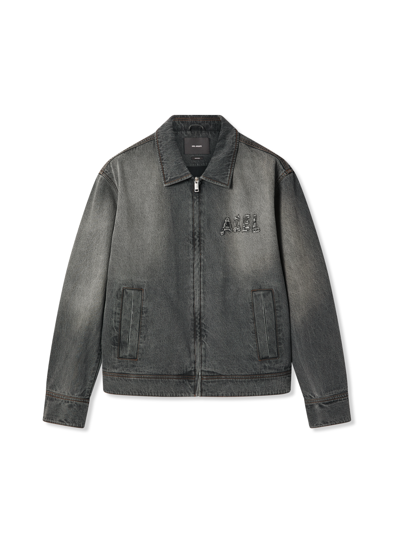 Jakke AXEL ARIGATO Travis Washed Zip-Up Denim Jacket Grå | A3472001, 0