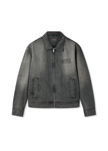 Jakke AXEL ARIGATO Travis Washed Zip-Up Denim Jacket Grå | A3472001, 0