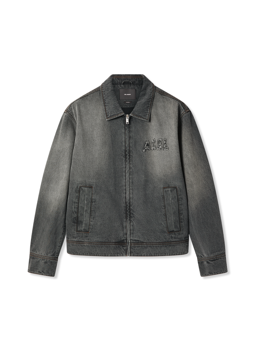 Jakke AXEL ARIGATO Travis Washed Zip-Up Denim Jacket Grå | A3472001
