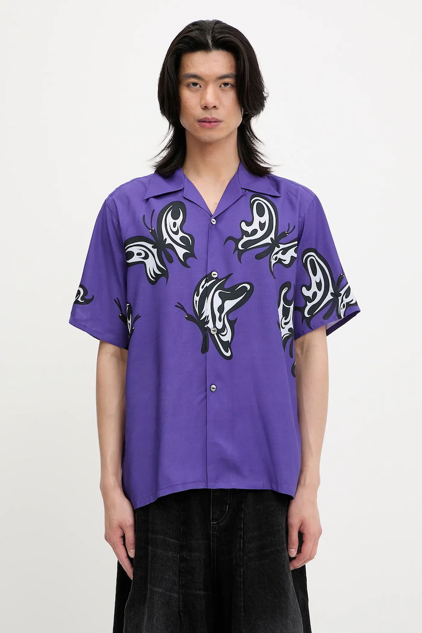 Skjorte Needles Needles x Kae Tanaka S/S One-Up Relaxed Fit Shirt Lilla | QV432