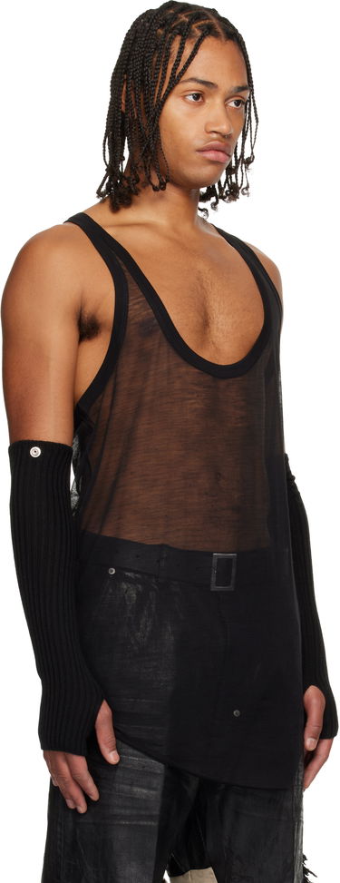 Tanktop Rick Owens Concordians Pony Sheer Deep Scoop-Neck Tank Top Sort | RR02E1101 JWR, 1