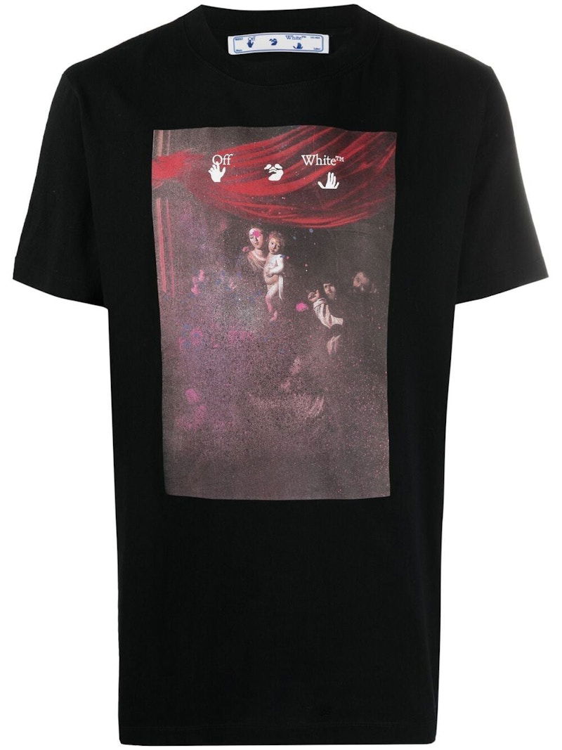 T-shirt Off-White Slim Fit Caravaggio Painting  T-shirt Sort | OMAA027S21JER0101001