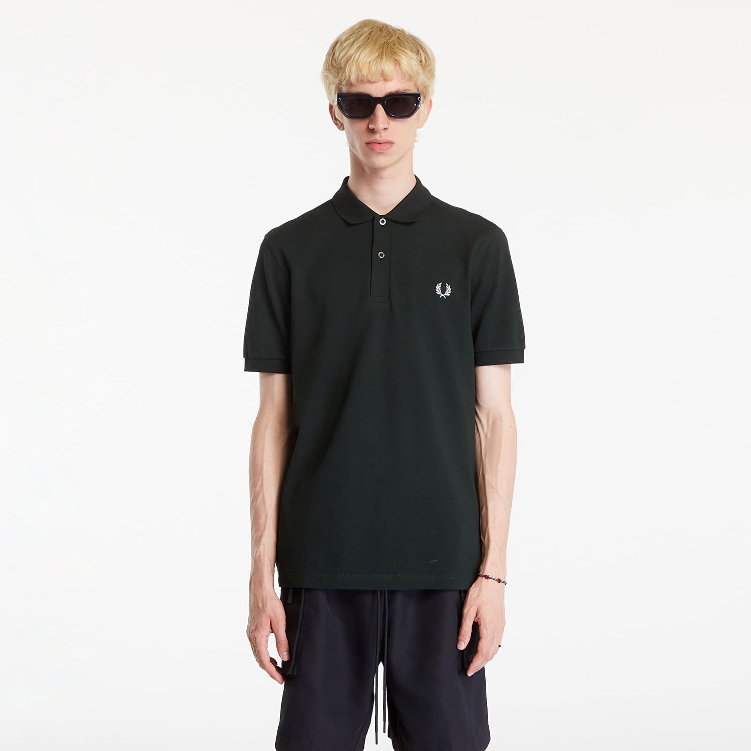 Polo skjorte Fred Perry The Polo Short Sleeve Tee Night Green/ Snow White Sort | M6000 T50, 0