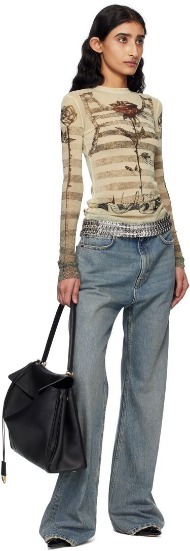 T-shirt Jean Paul Gaultier Jean Paul Gaultier Tattoo Marinière T-Shirt Beige | 25/34-F-TO274-T585-030030, 4