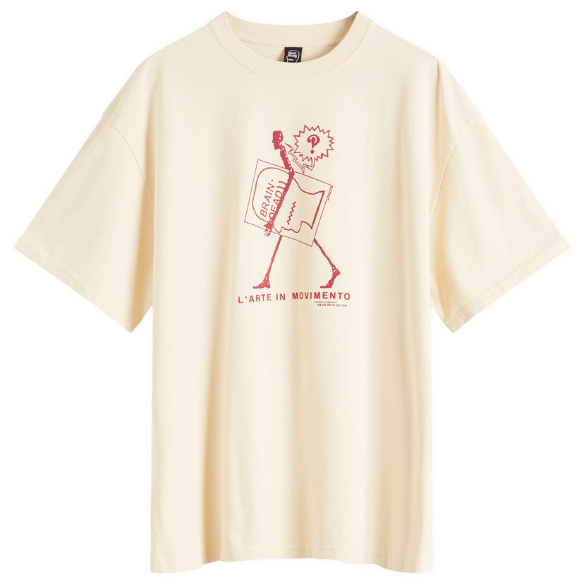 T-shirt Brain Dead Brain Dead Movimento Graphic T-Shirt, Size Large Beige | BDP25T00O044-CRM