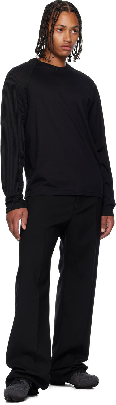 T-shirt HELIOT EMIL Obscura Long Sleeve T-Shirt with Ribbed Details Sort | AW25_M_09_152_BLK01, 3