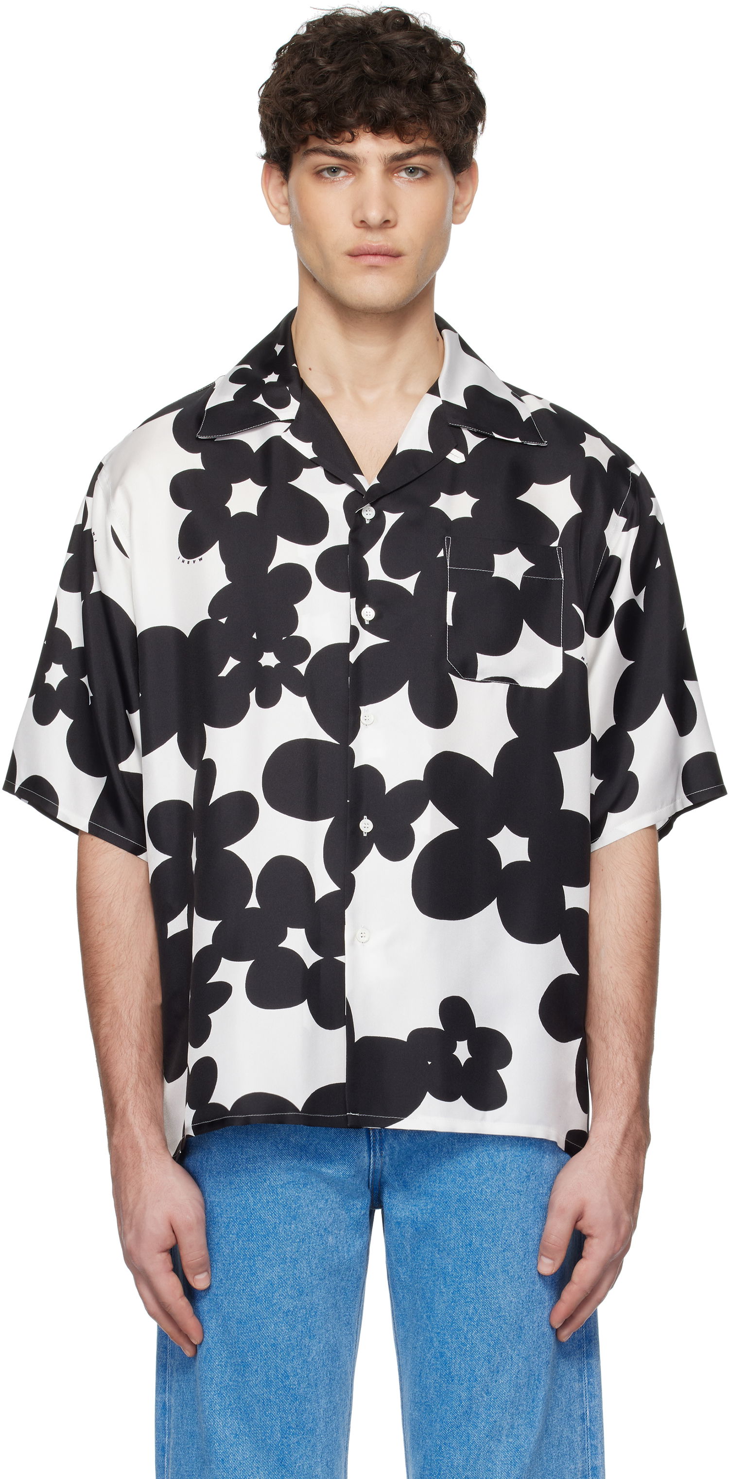 Skjorte Marni Marni Dillies Print Shirt Hvid | CUMU0213S4 UTSG26, 0