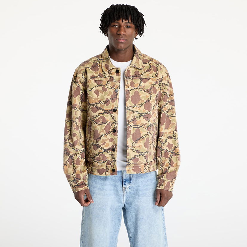 Jakke RIPNDIP RIPNDIP Wired Button Up Camo Jacket Beige | RNDSPR25102