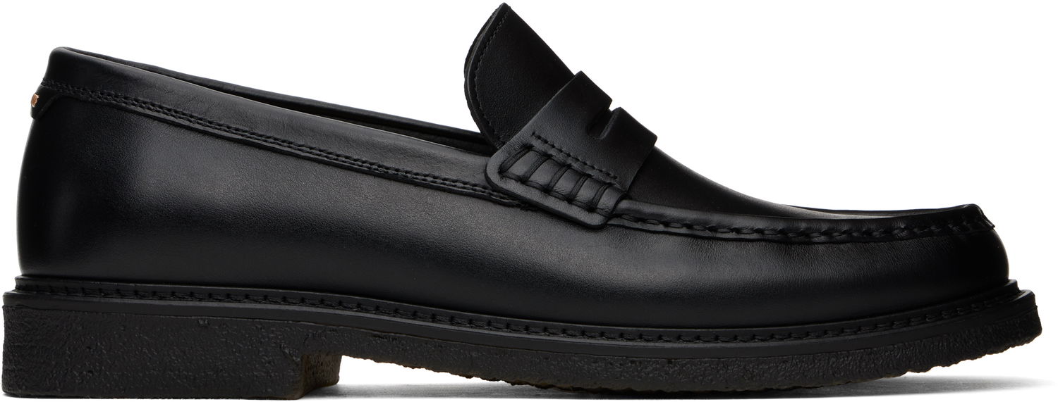 Sneakers og sko BOSS BOSS Polished-Leather Loafers Sort | 50536230, 0
