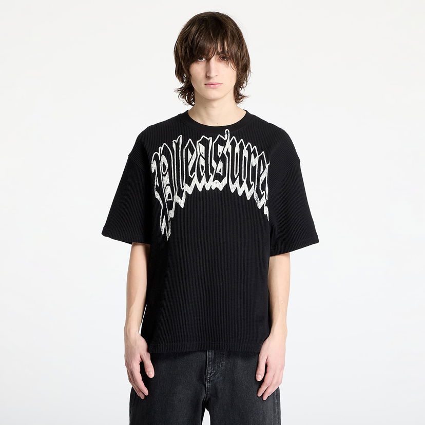 T-shirt Pleasures PLEASURES Twitch Waffle T-Shirt Sort | P25SP024 BLACK