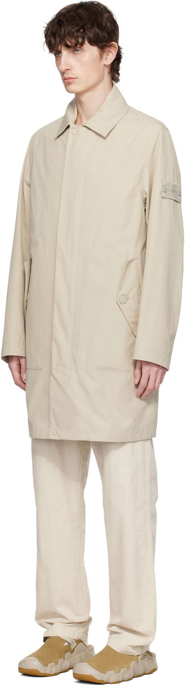 Regnfrakke Stone Island Stone Island Weatherproof Cotton Canvas Coat Beige | K1S15 7100004 S00F1, 3