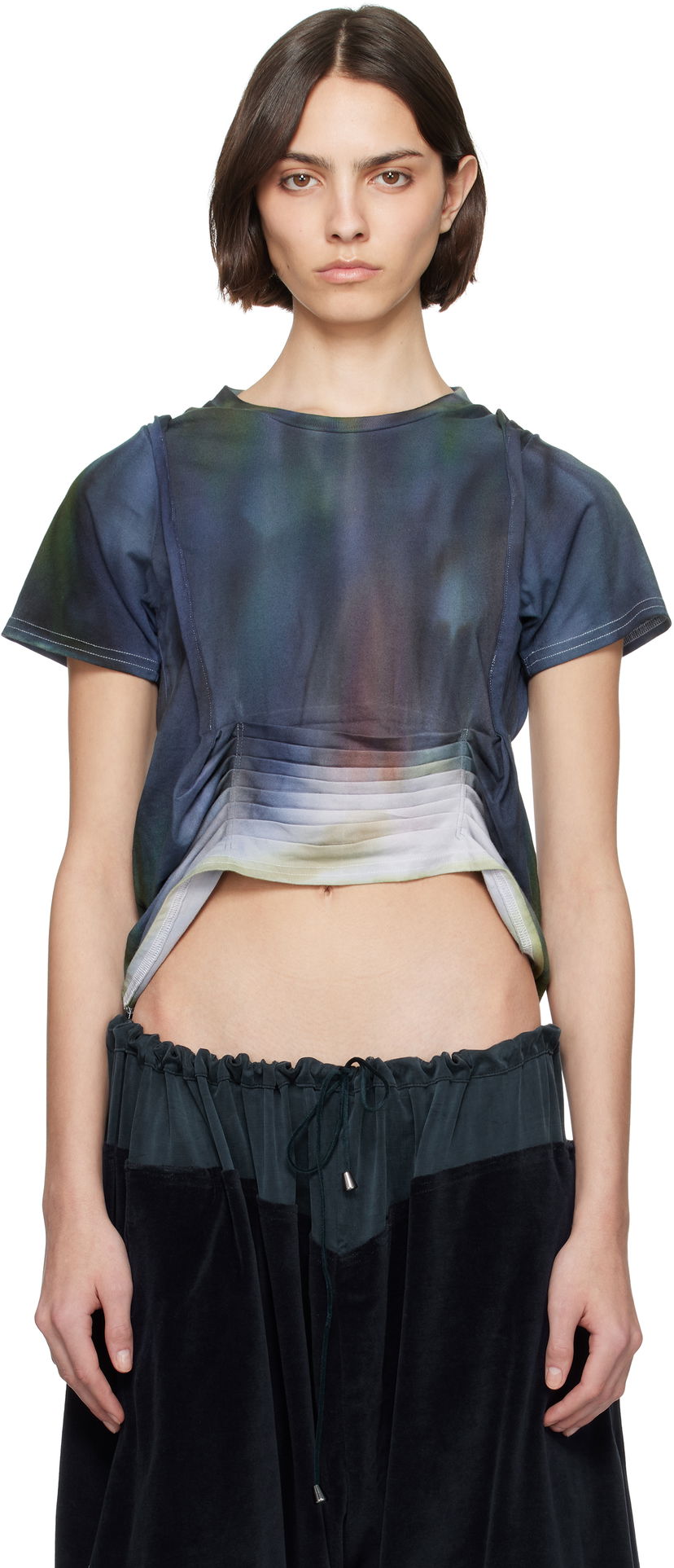 Crop top Collina Strada Collina Strada Hazel Tie-Dye Cropped T-Shirt Blå | XX3059