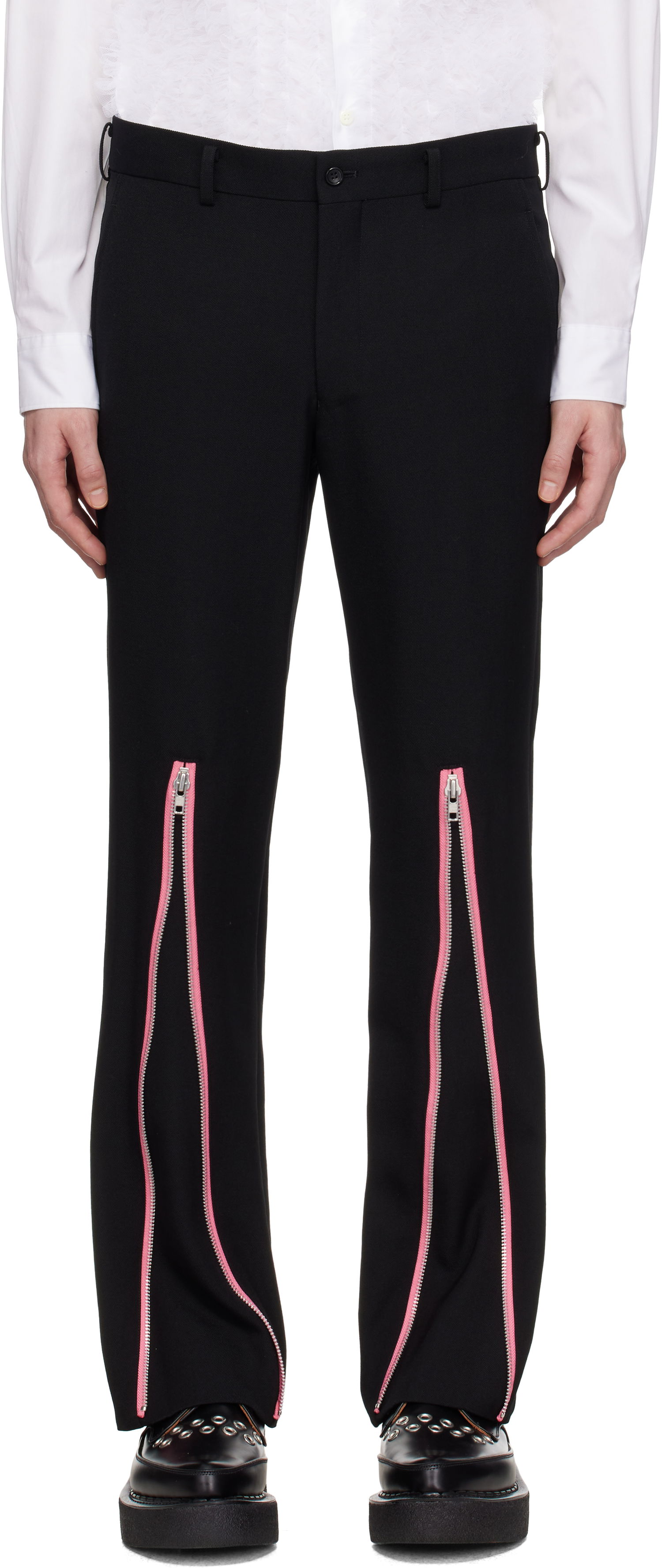 Bukser Comme des Garçons Homme Plus Gabardine Zip Trousers Sort | PO-P048-051, 0