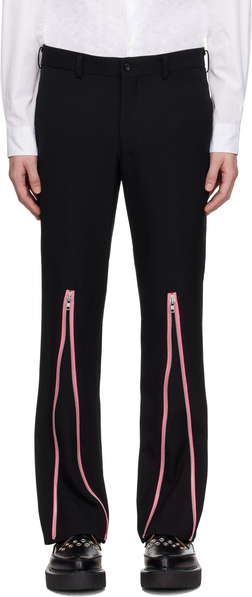 Bukser Comme des Garçons Homme Plus Gabardine Zip Trousers Sort | PO-P048-051