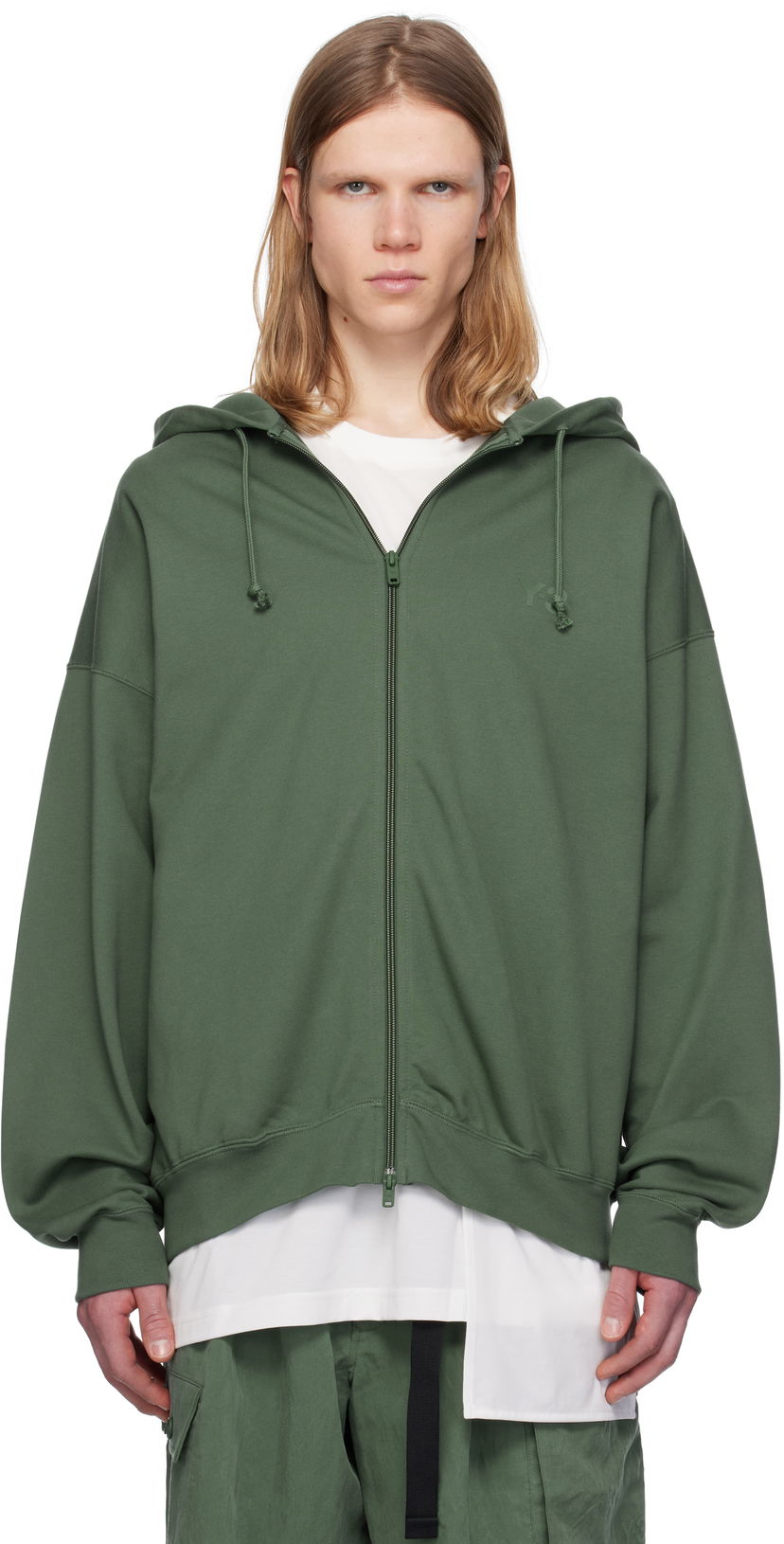 Sweatshirt Y-3 Y-3 FT Zip Hoodie Grøn | JM7840