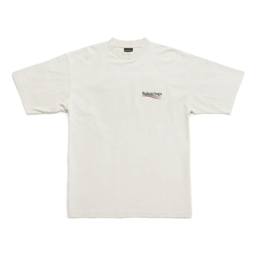 T-shirt Balenciaga Political Campaign Large Fit T-Shirt Hvid | 641675TNVG59170