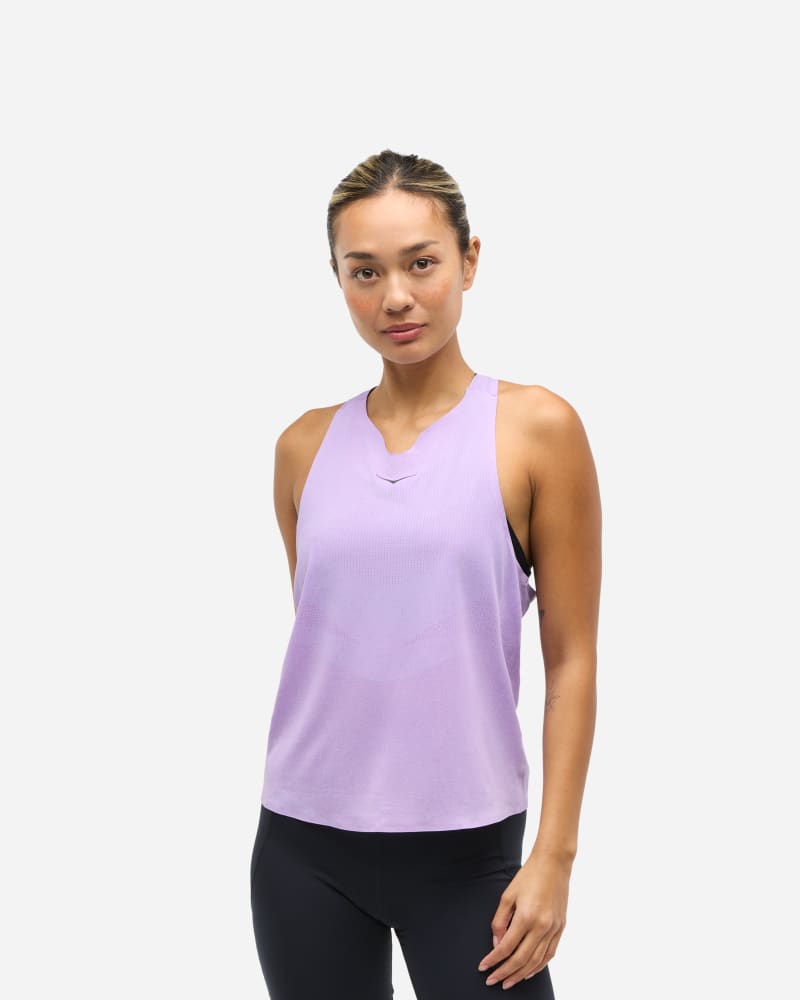 Tanktop Hoka One One Race Day Running Singlet - Size Large Lilla | 1164153-ARF