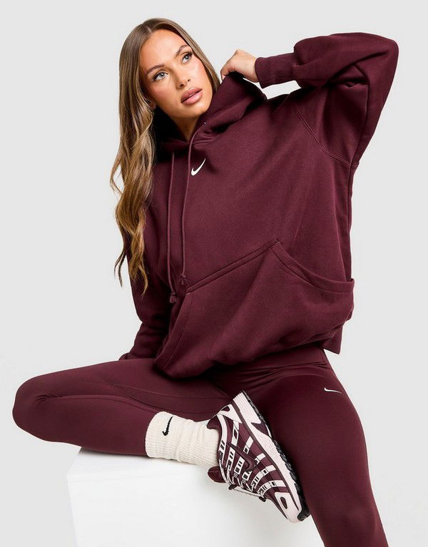 Sweatshirt Nike Phoenix Fleece Oversized Hoodie Bourgogne | DQ5860-652, 0